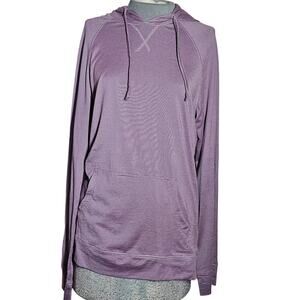 Purple Lightweight Pullover Hooded Athletic Top Size Medium